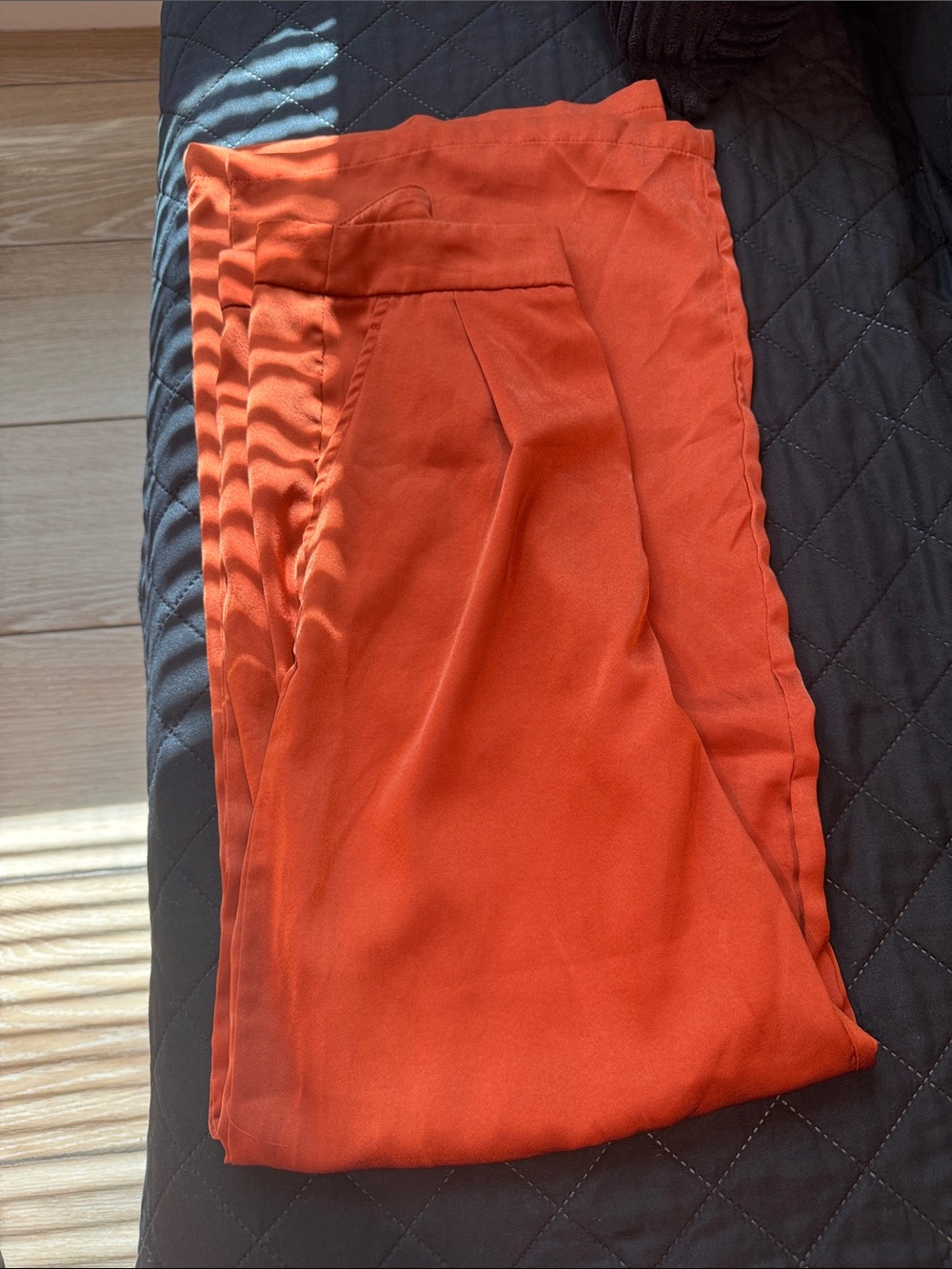 SHEIN Rust Orange High-Waist Trousers